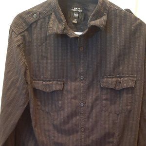 Men's black buttoned down shirt